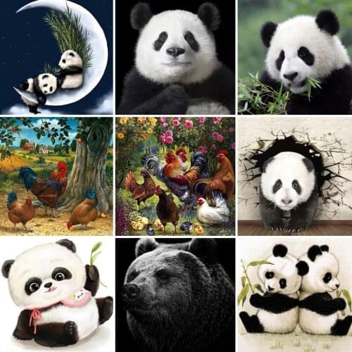 40/45/50/55/60 diamond painting 5D Full Square embroidery mosaic Cross Stitch animal panda DIY Wall Sticker home Decoration Gift