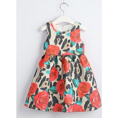 Beenira 2020 Summer European And American Style Children Flower Pattern Short-Sleeve Princess Dress Girls Clothes Dresses