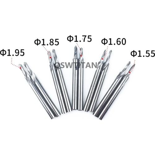 2pcs Dental Lab Tungsten Steel Carbide drill bur Use In Lab Pindex 5 sizes 1.55 1.6 1.75 1.85 1.95 2.0 Pin Planter Aiguille
