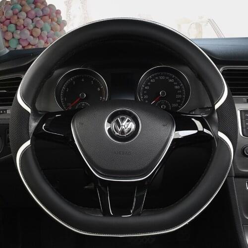 D Shape 38cm Car Steering Wheel Cover Non-slip PU Leather for POLO GOLF 7 Scirocco Suzuki Swift Nissan Rogue High Quality