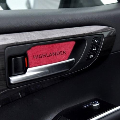 For Toyota Highlander XU70 GSU75 2021 2022 New Sport Short Plush Car Interior Door Handle Trim Protective Accessories CN