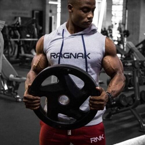 Muscle aesthetics brother fitness vest men sleeveless hooded vest running fitness vest loose breathable