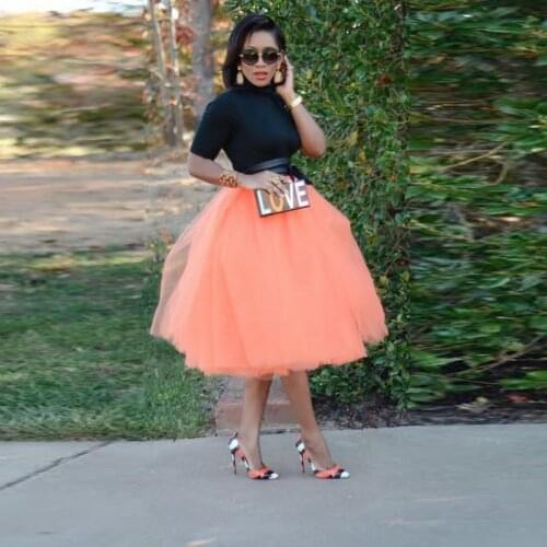 Formal Party Puffy Skirts Women jupe femme Party Skirt Lush Custom Midi Skirt Tulle Women