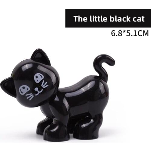 Big Size Diy Building Blocks Animal Figures Little Black Cat Compatible with Big Size Toys for Children Kids Gifts