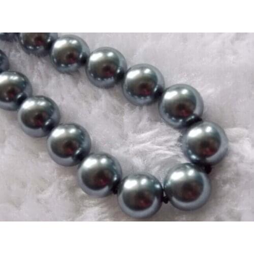 Beautiful! 10mm Gray South Sea Shell Pearl Necklace Factory Wholesale price 18inch real Women Fine for lady jewelry
