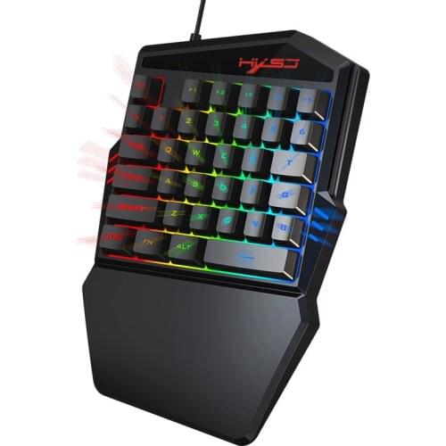 One-Handed Mechanical Gaming Keyboard RGB Backlit Portable Mini Gaming Keypad Game Controller