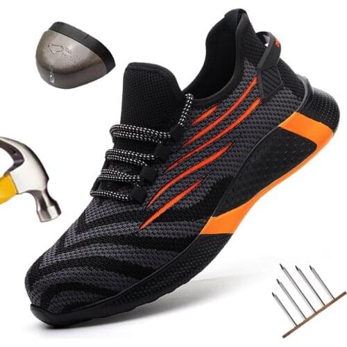 Men Work Safe Shoes 2021 Summer Male Lightweight Steel Toe Protective Safety Boots Insulation Puncture-Resistant Sports Sneakers