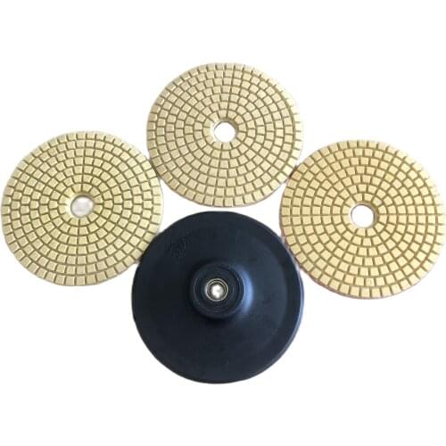 5PCS/Set Diamond Polishing Pads Kit 4 Inch 100mm Wet for Granite Stone Concrete Marble Polishing Use Grinding Discs Set