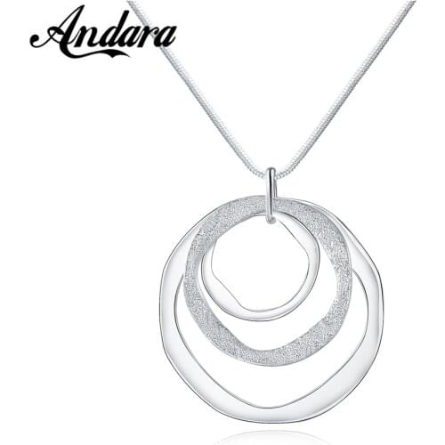 New 925 Necklace Fashion Disc Pendant Necklace For Woman Clavicle Chain Wedding Wedding Jewelry Gift