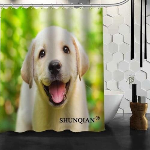 New Arrival Cute Dog Shower Curtain Polyester Fabric Printing Bathroom Curtain Waterproof Bathroom Products With Hook