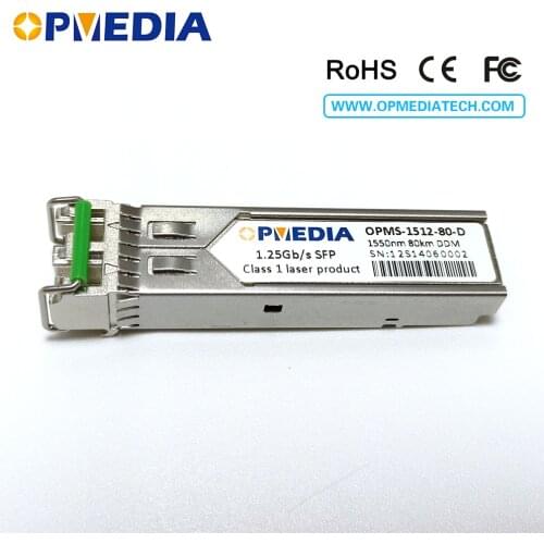 Extrem Compatible 1000BASE-ZX SFP transceiver,1.25G 1550nm 80km SFP optical module with dual LC and DDM