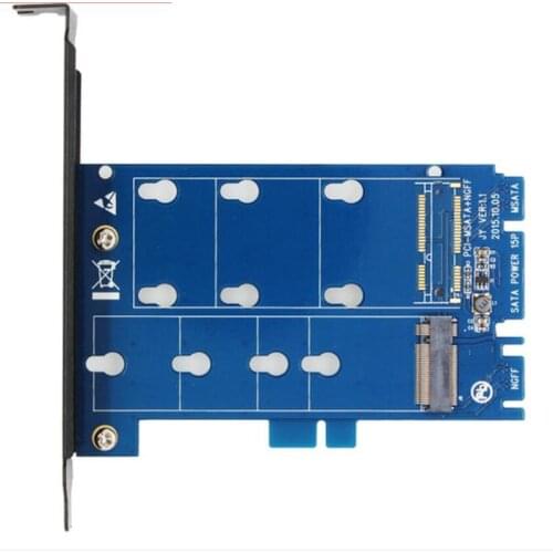 NGFF M.2 SATA & mSATA TO SATA3 adapter card dual interface two with conversion card High Speed SATA3 Support ALL Size