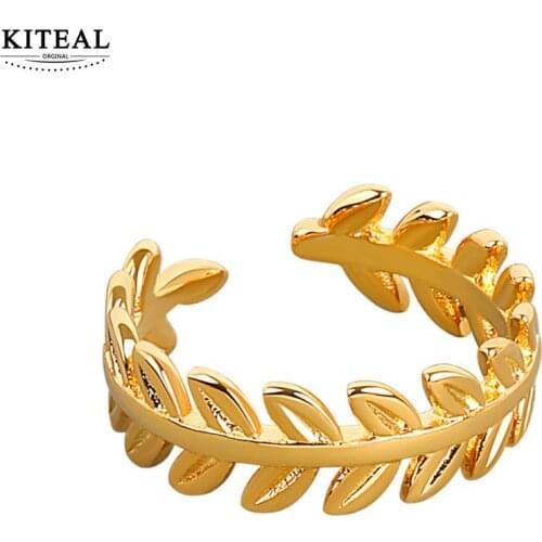 KITEAL Hot 2020 silver color size Resizeable Gentlewoman finger Ring Leaf opening prices in euros luxury