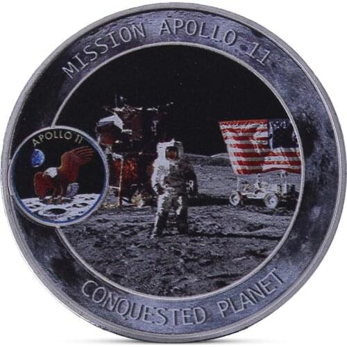 Drop Shipping American Apollo Silver Plated Coin For The Earth to The Moon Commemorative Coins #3