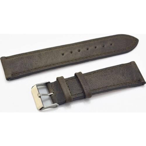 KZfashion Retro color Watch Strap Band Genuine Leather 20mm 24mm 18mm Watchbands Black Brown Men Watch Strap Accessorie