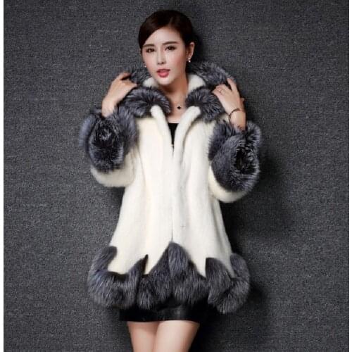 S-6XL Autumn Winter Hooded Warm Coat Jacket Female Party Elegant Outwear Fluffy Faux Fur Coat Women Furry Fake Fur Overcoat