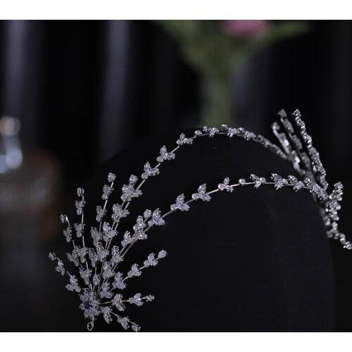 Wedding Hair Accessories Silver Color Luxury Headbands Zircon Tiaras Crowns Bridal Queen Princess Diadems Hairband Women Jewelry