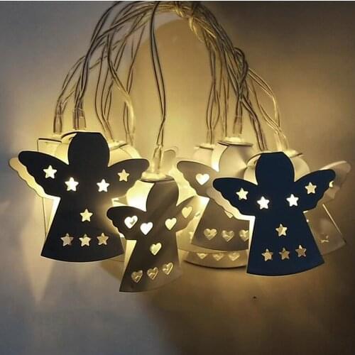 Wedding Party LED Light Strings 10/20 LED Angel Shape Fairy String Light Christmas Holiday Home Decoration Garland Lights