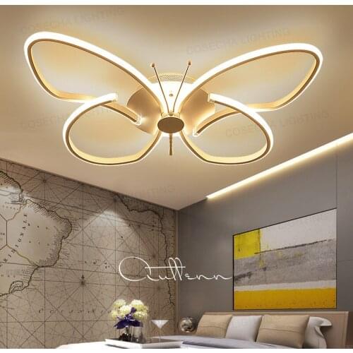 Led ceiling lamp post modern minimalist living room lamp Nordic creative romantic butterfly warm bedroom lighting