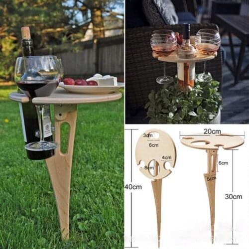 Outdoor Wine Table Outdoor Beach Inserted Into The Ground Wine Rack Outskirts Picnic Cross Border Folding Portable Wine Table