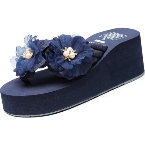 Women sandals summer flat pearl sandals flip flops rome shoes string bead slippers mujer gladiator sandalias sapatos femininos