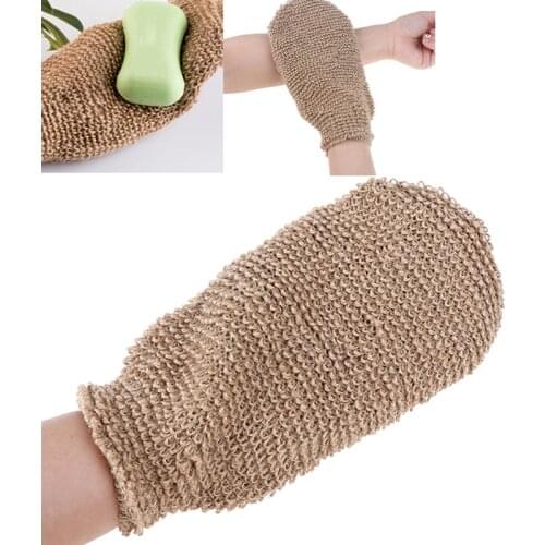 1pcs Exfoliating Hemp Glove Mitt Mitten Bath Sponge Scrubber Remove Dead Skin Deep Clean & Stimulate Your Skin Double Side