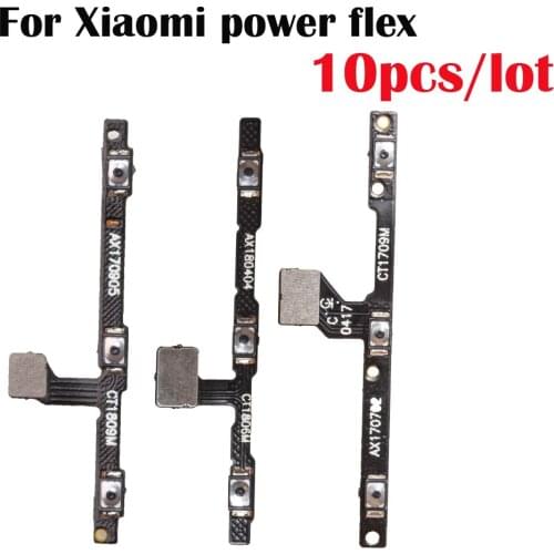 10pcs/lot Power Button Ket Flex Replacement Parts For Xiaomi 5 5x plus 6x Mix 2s 3s Note 2 3 Volume Side On/Off Button Flex