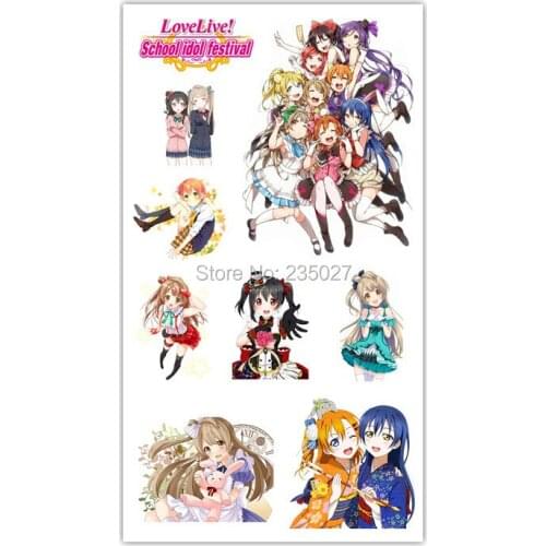 30 sheets/lot LoveLive! Love Live Tattoo Stickers Children Tattoos Paper For Kids Body Arm Anime Sticker