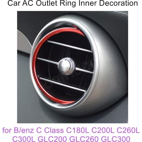 Hot 2 colors 7 pieces Air Condition Vent Outlet Inner Ring Cover Trim for Benz C Class C180L C200L C260L C300L GLC200 GLC260