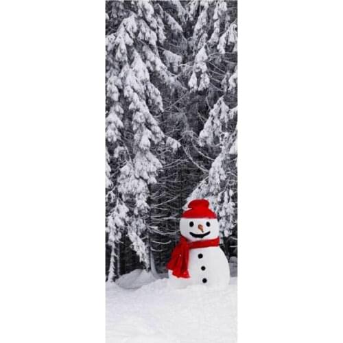 77cm/90cm Christmas Decoration 3D Wall Stickers Snowman Santa Claus Xmas Tree Pattern Waterproof Door Stickers Gate Decor Props