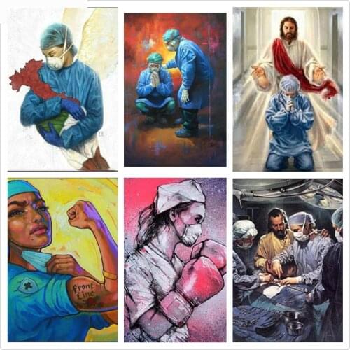 5D Diamond Painting "Special Warrior" Cross Stitch Kit Hand-Mosaic Art Doctor Nurse Rhinestone Painting Embroidery Home Decor Gi