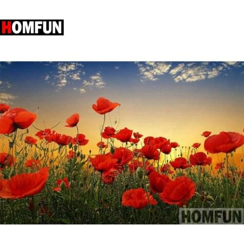 HOMFUN Full Square/Round Drill 5D DIY Diamond Painting "Flower sunset" Embroidery Cross Stitch 5D Home Decor A16328