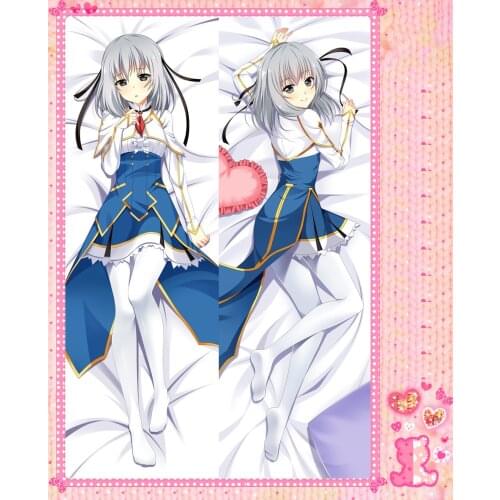 Anime Cartoon Saijaku Muhai no Bahamut Double Bolster Hugging Pillow Case Pillow Cover Pillowcase Peach Skin 2 Way No.65023