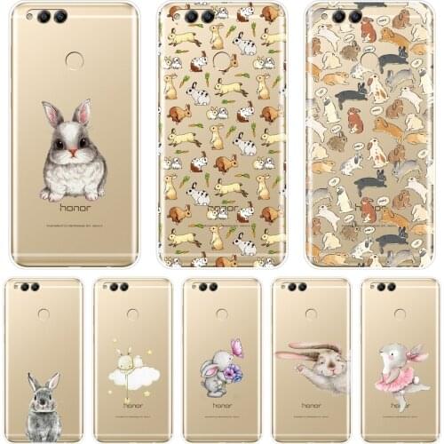 Back Cover For Huawei Honor 7 8 9 10 Lite 7S 7X 7A 7C Pro Soft Silicone Kawaii Rabbit Phone Case For Huawei Honor 10 9 8 8X MAX