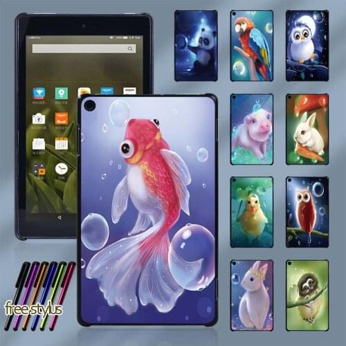 Case for Amazon Fire 7 5th/7th/9th Gen/HD 8 6th/7th/8th Gen/HD 10 5th/7th/9th Gen-slim Tablet Back Cover+Stylus