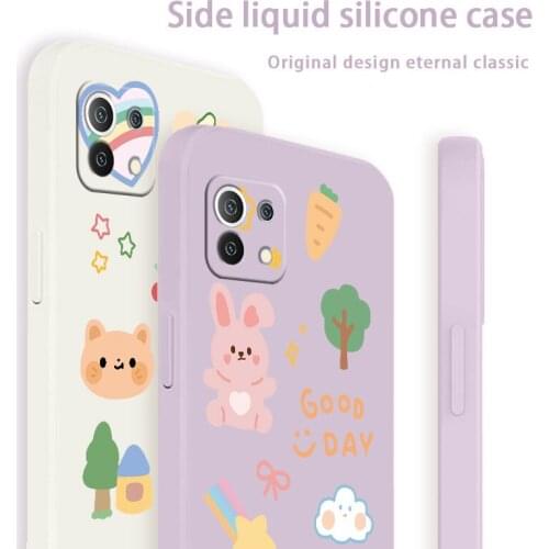 Cartoon Rabbit Phone Case For Xiaomi Mi 11 lite Ultra 11i 10T 9T Pro Lite 10 10S 9 8 lite Pro Poco F2 X2 F3 Pro Cover