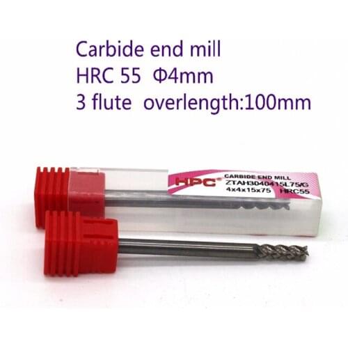 Router bit 4*4*75of 3 flutes flat end mills carbide end milling tungsten knife CNC machine tools mills cutter