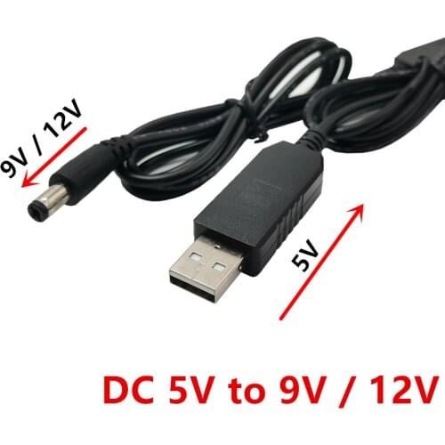 USB to DC 5.5x2.1mm Power Boost line USB 5V to DC 9V / 12V Step UP Module USB Converter Adapter Cable 5.5x2.5mm Plug 1M