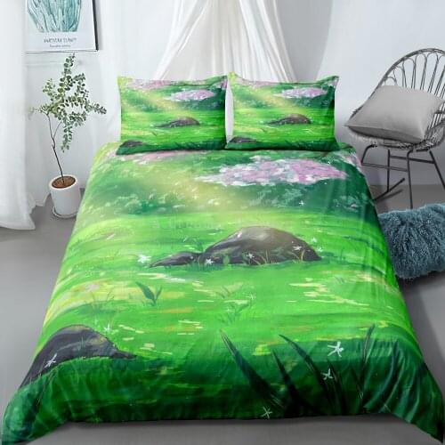 3D Printing Color Painting Bedding Set Design Landscape Duvet Cover With Pillowcase For Adults Quilt Cover Fashion Bed Linnes