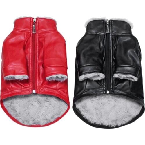 New Pet Dog Jacket Fur Leather Clothing Puppy Thicken Autumn Winter Warm Jacket For Small Medium Large Dog Products