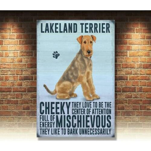LAKELAND TERRIER DOG PUPPY BREED PET ANIMAL LOVER Vintage Retro Metal Sign