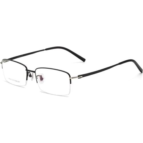 Viodream Large Frame Business Elite Men Myopia Spectacle Pure Titanium Half Frame Prescription Glasses Oculos De Grau Masculino