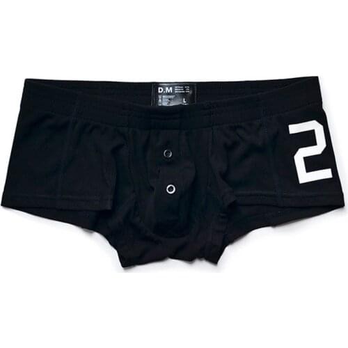 Mans underwear shorts solid boxers buttons underpants men calzoncillos hombre ropa interior hombre screw thread gay boxer homme