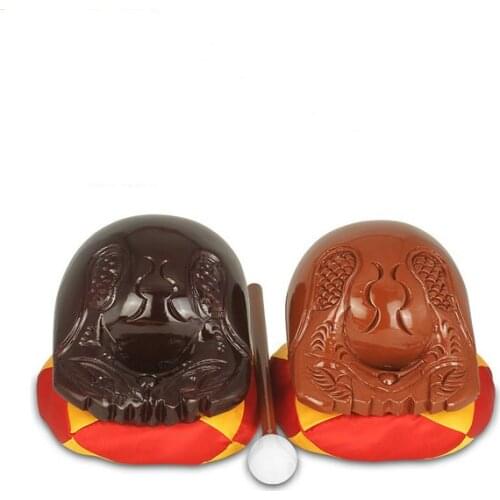 A set of wooden fish, Buddhist and Taoist articles, household chanting Buddha, camphor wood solid wood carving ornaments