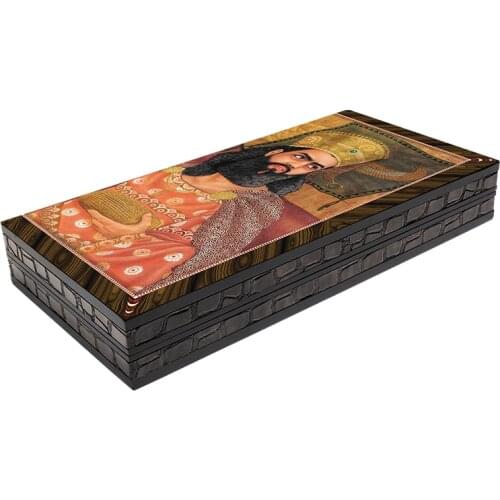Artwork King Darius III Backgammon Set First Quality MDF Family Board Games Gift For Birthday Black Friday Female Male Friend