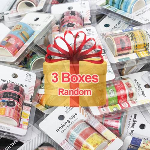 3 Boxes Random Washi Tapes Set Stationery masking tape Scotch decorative adhesive tape School Journal supplies