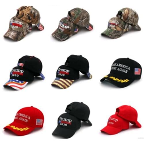 Wholesal Men Women Camouflage Baseball Hat Visor Trump 2020 MAGA Camo Embroidered Hat Keep Make America Great Again Cap US Stock