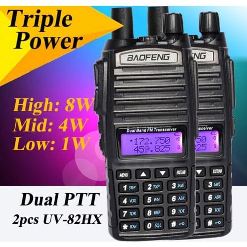 2pcs Baofeng Portable Radio UV-82HX Walkie Talkie Baofeng 10 KM UV82 Dual Professional Ham Radio Baofeng UV-5X pofung uv-82