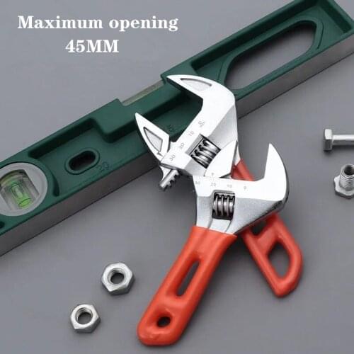 Large Opening Adjustable Wrench Bathroom Short Handle Mini Wrench Chrome Vanadium Steel Adjustable Adjustable Wrench
