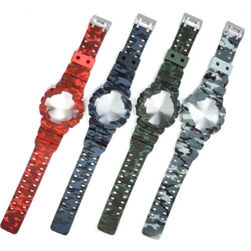 Watch accessories resin strap 16mm camouflage for Casio g-shock GLS GD GA110 GA100 GD120 mens and womens sports watch case